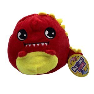 Reversible Dinosaur Plush Toy  6" Soft Fabric Mood Expressions Stuffed Plushie